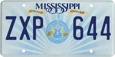 MS license plate ZXP644
