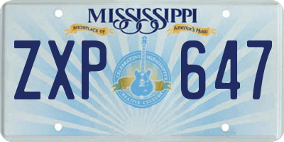 MS license plate ZXP647