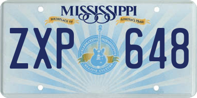 MS license plate ZXP648