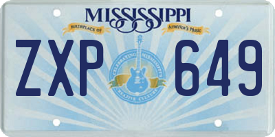 MS license plate ZXP649