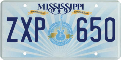 MS license plate ZXP650