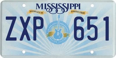 MS license plate ZXP651