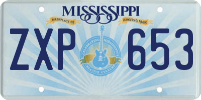 MS license plate ZXP653