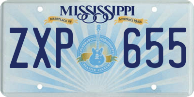MS license plate ZXP655