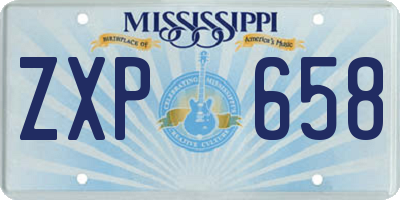 MS license plate ZXP658