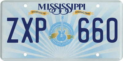 MS license plate ZXP660