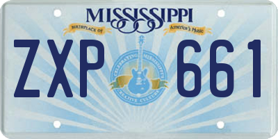 MS license plate ZXP661