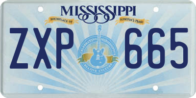 MS license plate ZXP665