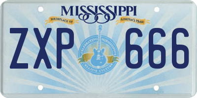 MS license plate ZXP666