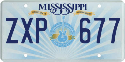 MS license plate ZXP677