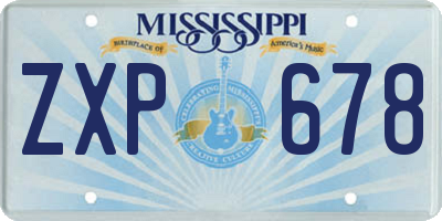 MS license plate ZXP678