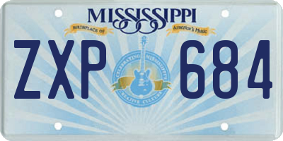 MS license plate ZXP684