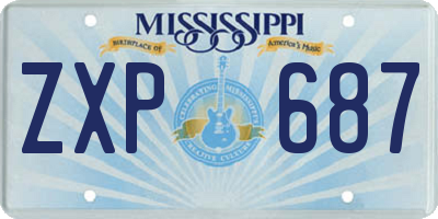 MS license plate ZXP687