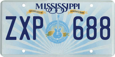 MS license plate ZXP688