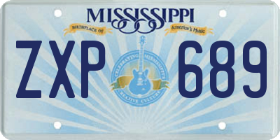 MS license plate ZXP689