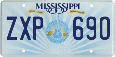 MS license plate ZXP690