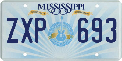 MS license plate ZXP693