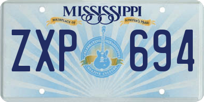 MS license plate ZXP694