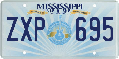 MS license plate ZXP695