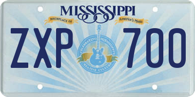 MS license plate ZXP700