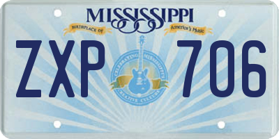 MS license plate ZXP706
