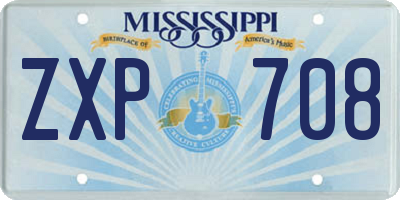 MS license plate ZXP708