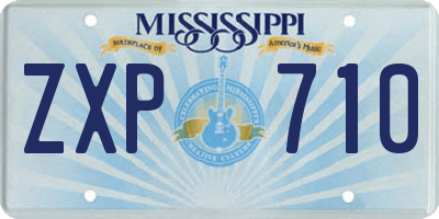 MS license plate ZXP710