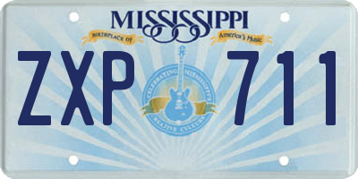 MS license plate ZXP711