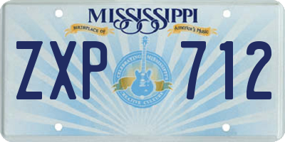 MS license plate ZXP712