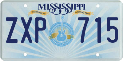 MS license plate ZXP715