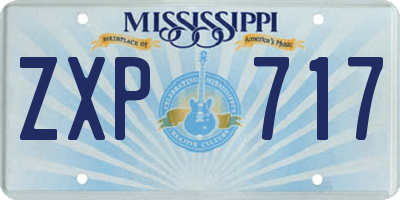 MS license plate ZXP717