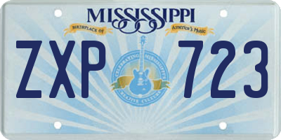 MS license plate ZXP723