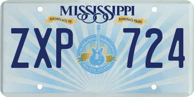 MS license plate ZXP724