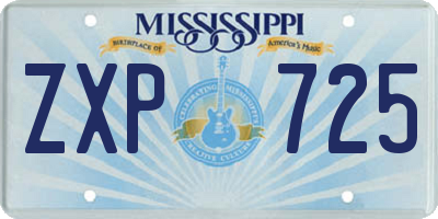 MS license plate ZXP725