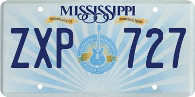 MS license plate ZXP727