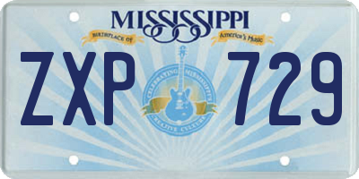 MS license plate ZXP729