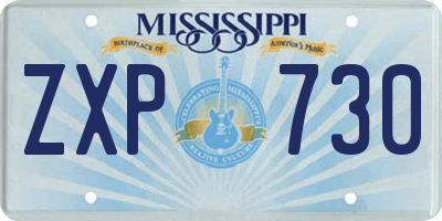 MS license plate ZXP730