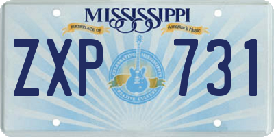 MS license plate ZXP731