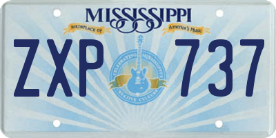 MS license plate ZXP737