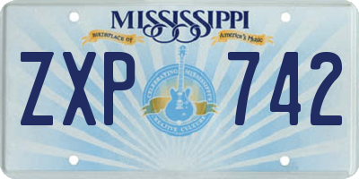 MS license plate ZXP742