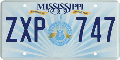 MS license plate ZXP747