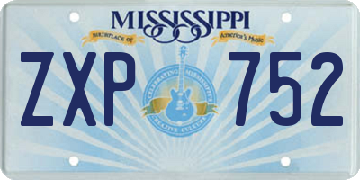 MS license plate ZXP752