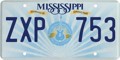 MS license plate ZXP753
