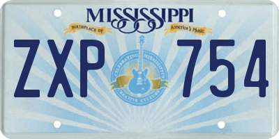 MS license plate ZXP754