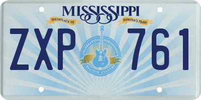 MS license plate ZXP761