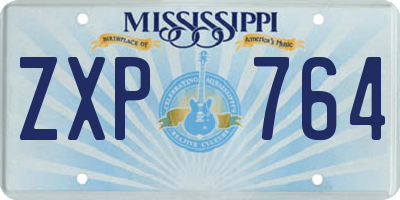 MS license plate ZXP764