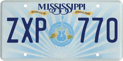 MS license plate ZXP770