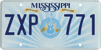 MS license plate ZXP771