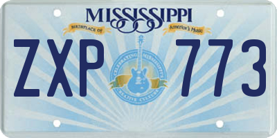 MS license plate ZXP773