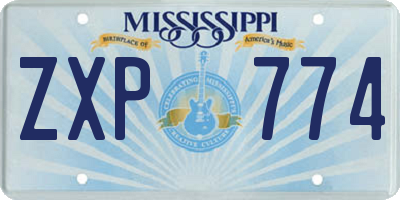 MS license plate ZXP774